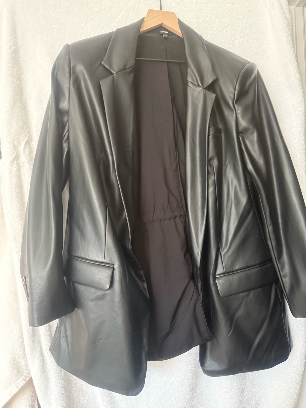 Express Black Faux Leather Blazer